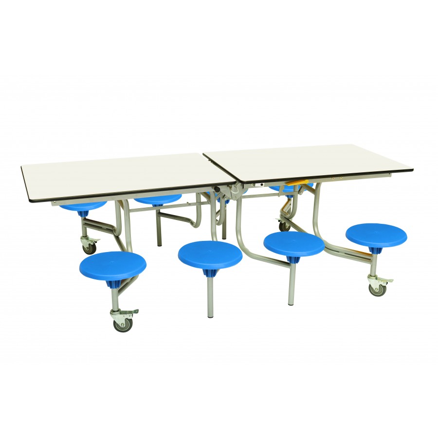 Rectangular Mobile Folding Table with 8 Seats